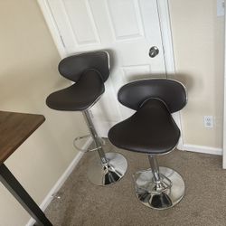 4 Leather Bar Stools