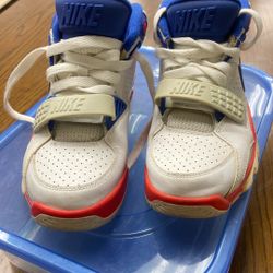 Nike Air Trainer High-Top Sneakers (Size 5) White/Blue/Red