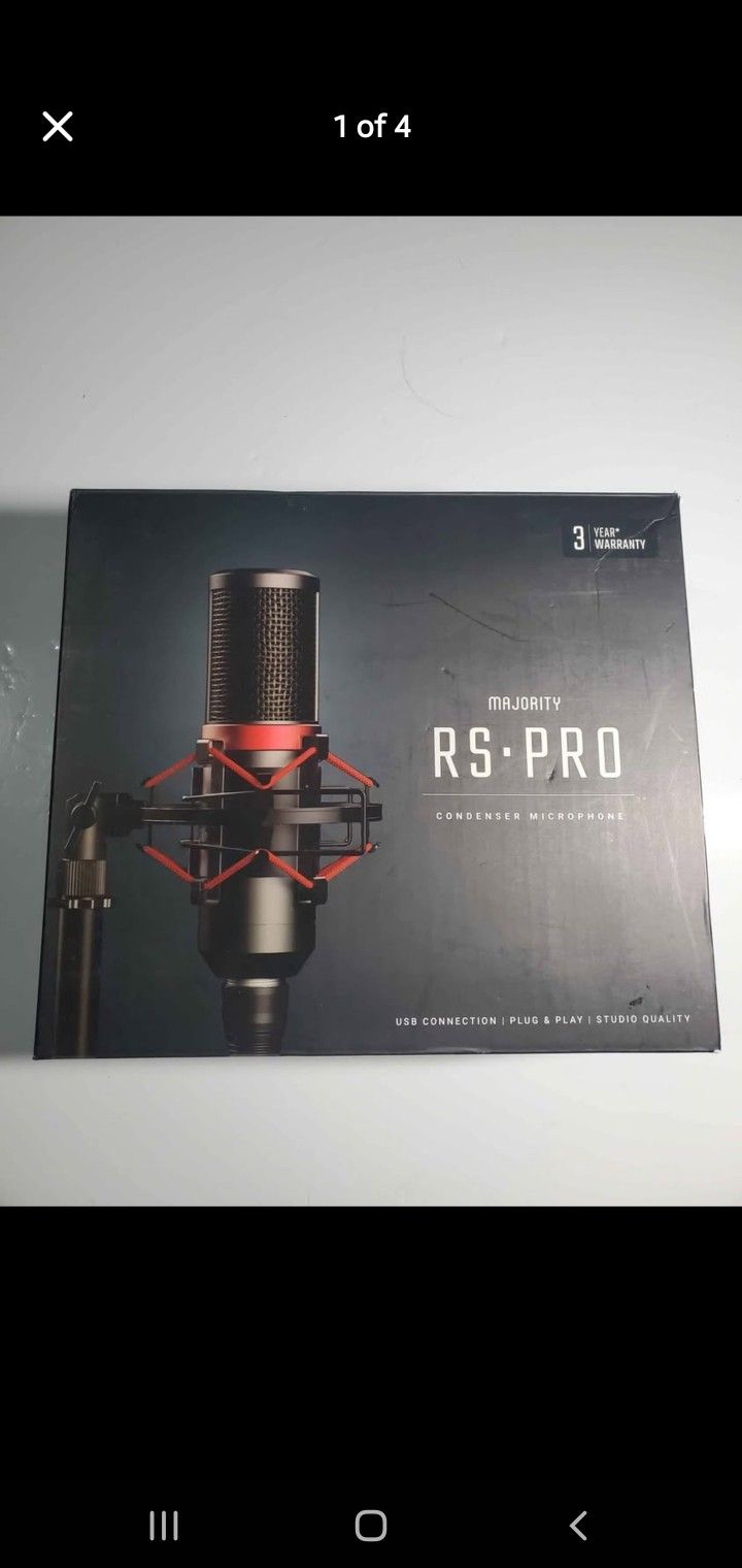 Majority RS Pro USB Condenser Microphone Kit Bundle and Carry Case for Computer/Laptop Recording