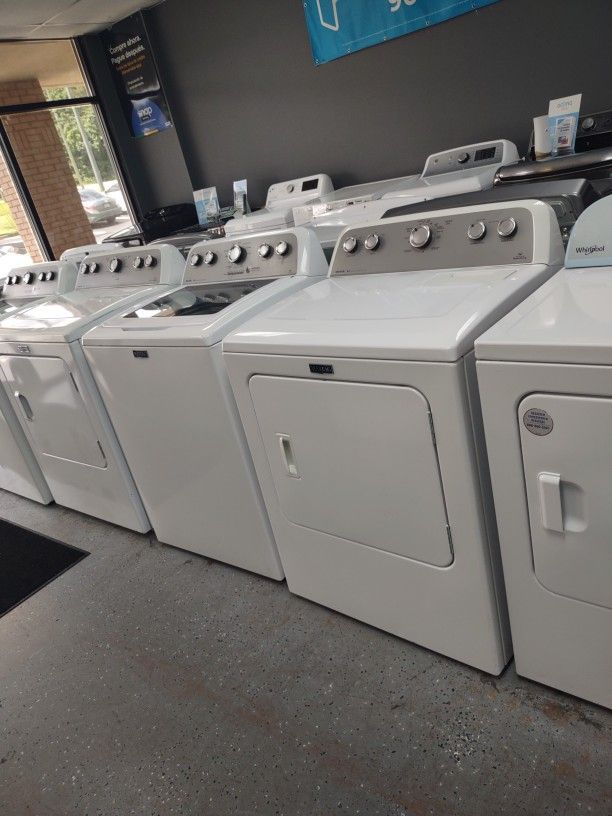 MAYTAG BRAVOS MCT WASHER 4.2 AND DRYER SET POWER WASH HE DEEP WATER WASH EXTRA RINSE SENSOR DRYING