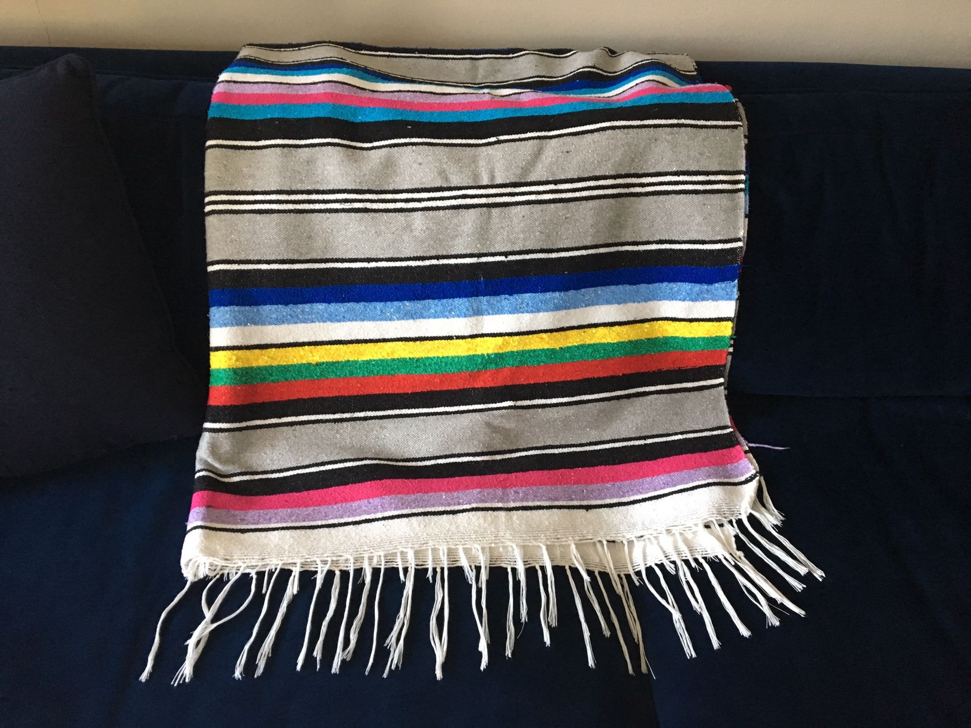 Colorful Mexican blanket cotton