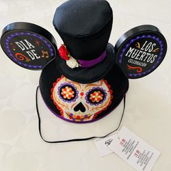 Disney Parks Nightmare Before Christmas Los Muertos Dia De Mickey Skull Ears Hat