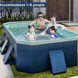 Outdoor Foldable Non-Inflatable Adults and Kids Swimming Pool Hard Plastic Anti-Slip for Lawn Garden Backyard