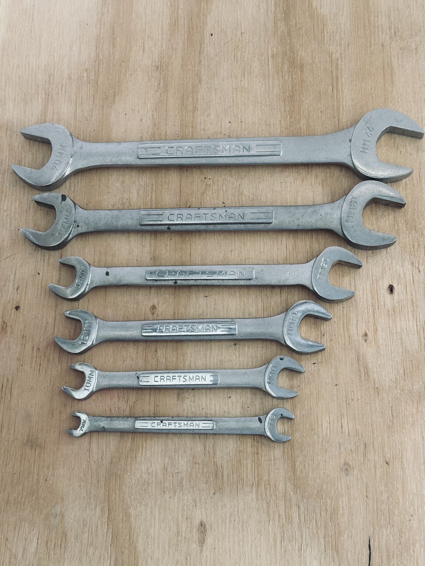 Vintage Craftsman Open End Metric Wrenches (6 pcs) USA