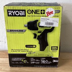 New RYOBI ONE PSBIW01B HP 18V Brushless Cordless Compact 3 8 in. Impact Wrench Tool Only for Sale in Phoenix AZ OfferUp