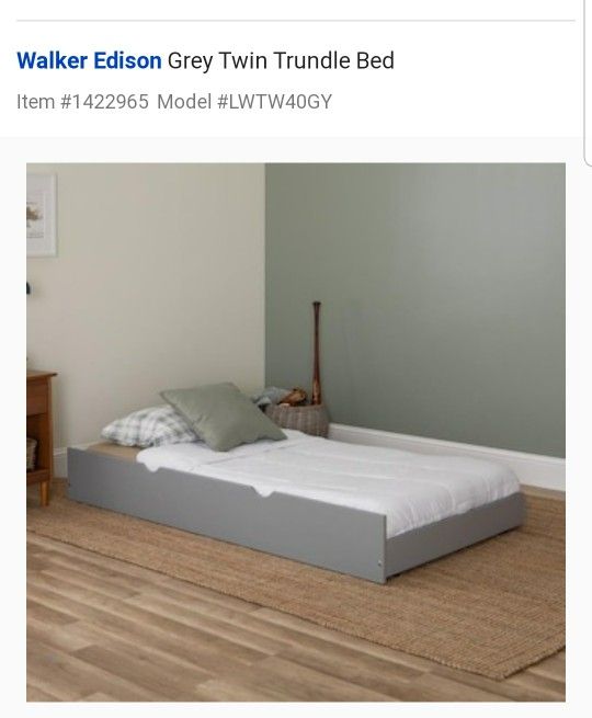 BRAND NEW-Open Box | Twin Trundle Bed Frame ONLY | Solid Wood | Grey