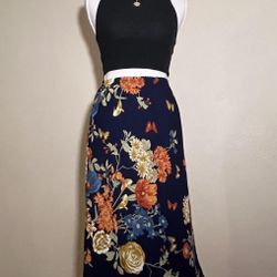 Vintage 90s Top Choice Fashion Floral Maxi Skirt - Made in USA