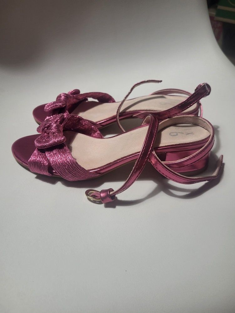 Girls Hot Pink Wrap Around Ankle Sandal
