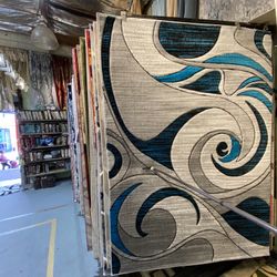 5x7 Area Rugs Carpet Rugs Modern Design Thick Colors Gray Turquoises 