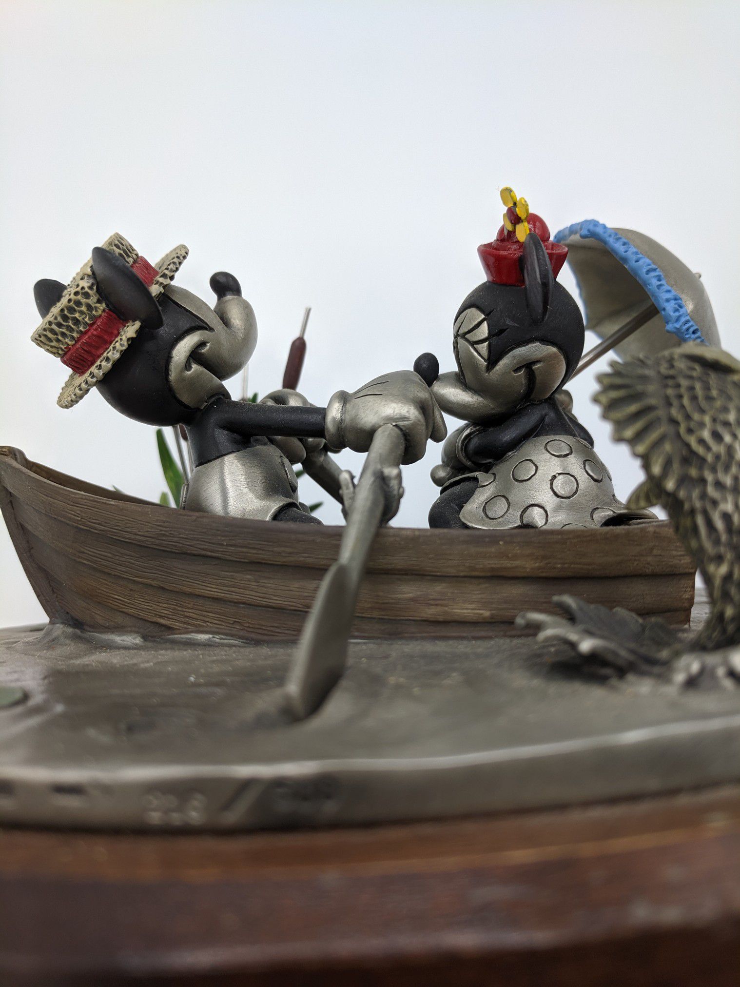 Disney Mickey and Minnie rowboat pewter