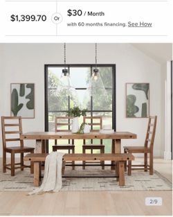 City Home Maxton Collection 7 piece wood dining set