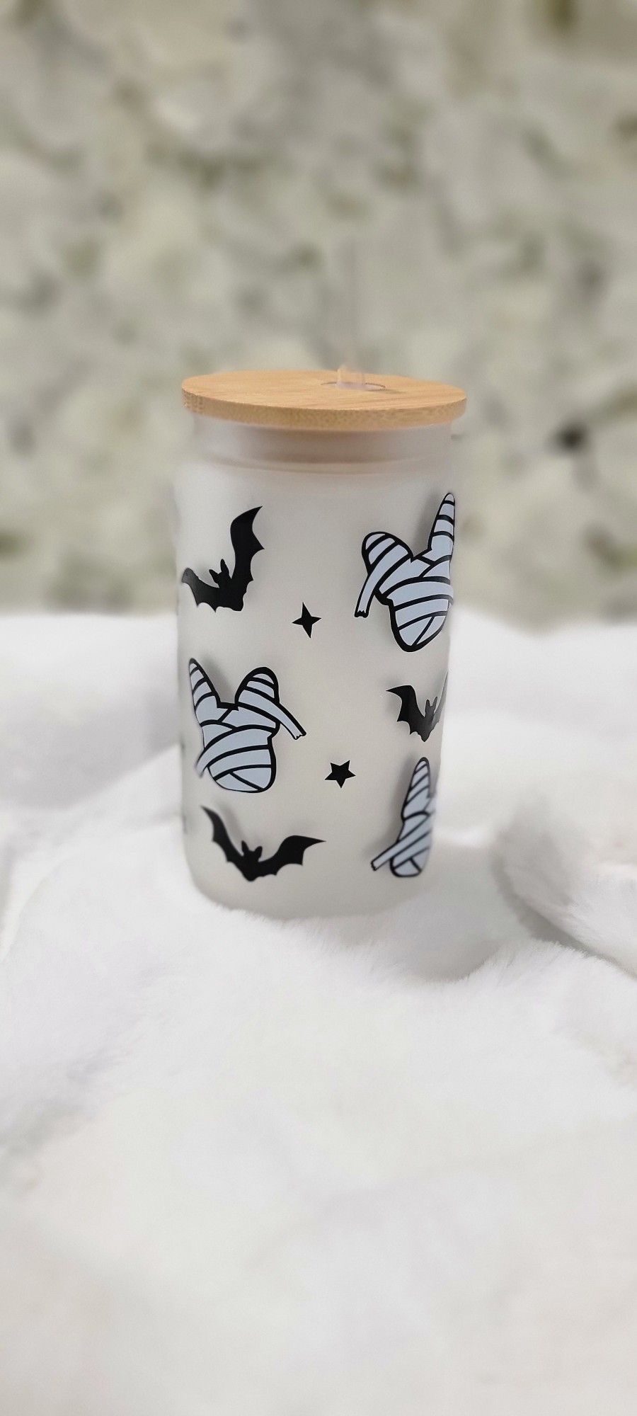 Dog Mummy Frosted Glass Cup 