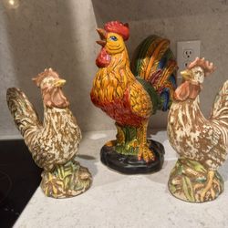 Mexico Curio 3 Roosters 
