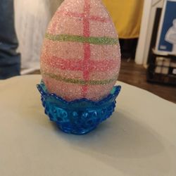 Glass Glitter Decorative Egg $15 