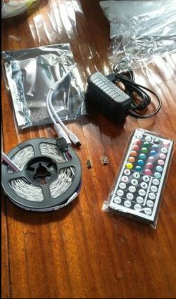 16.4 feet RGB LED Strip Light 5050 SMD Diode RGB Tape Waterproof Flexible LED Ribbon 30D/M With Remote Controller + DC12V Power Adapter