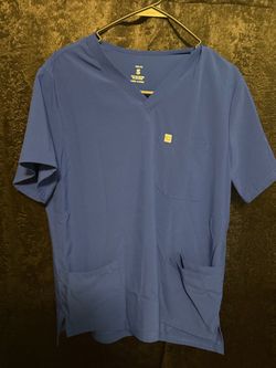 Blue cozyfit scrub top