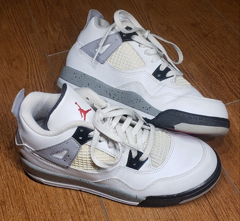 2015 Air Jordan 4 Retro OG White Cement KIDS (GS) Size 3Y Authentic