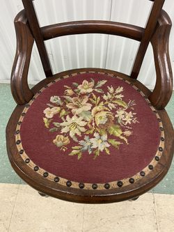 Victorian Side Chair w/Needlepoint Seat