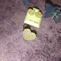 10kt Gold Ring+ Earrings
