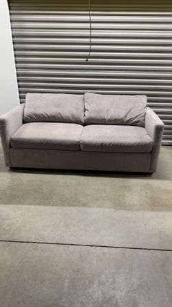 Light Beige Two-Seat Sofa Couch With Cushions – Used
