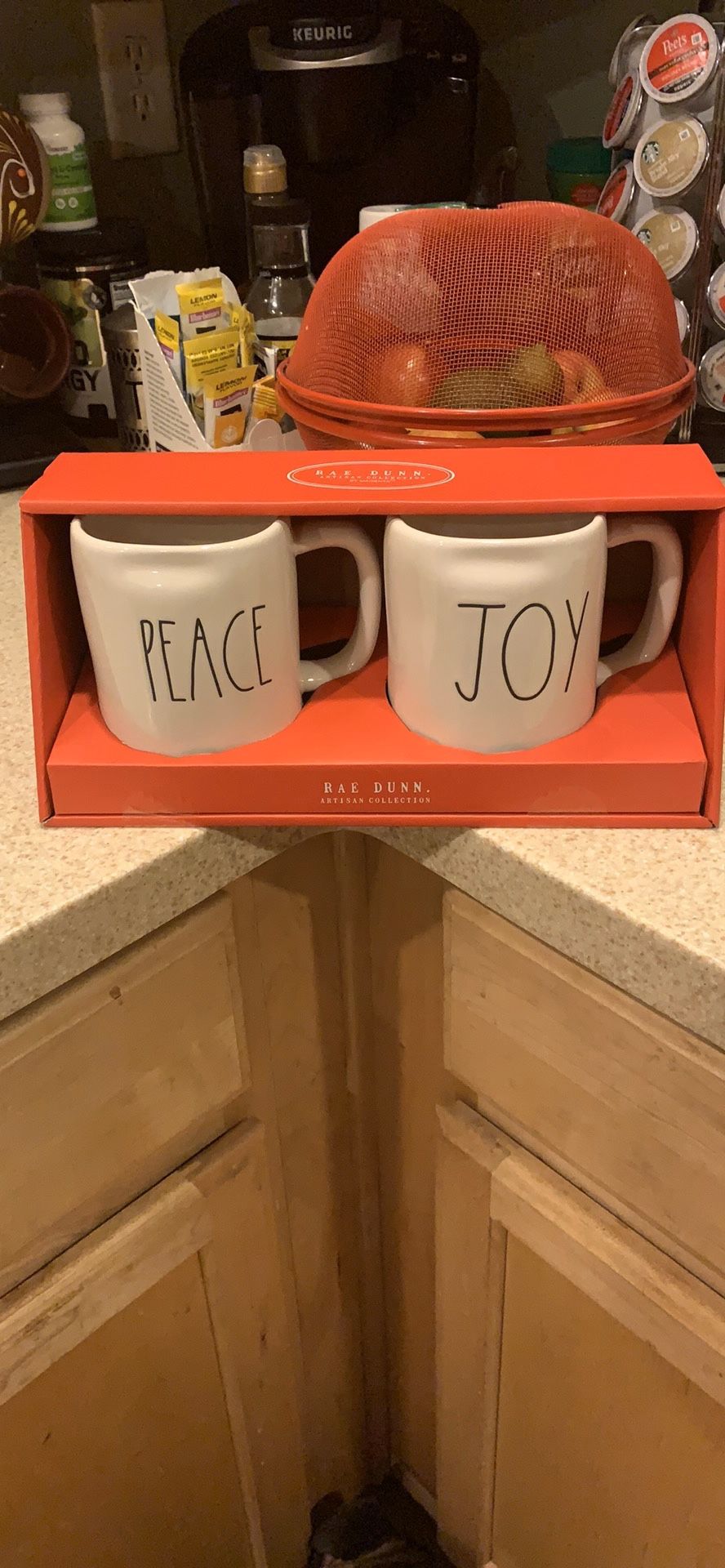 Rae Dun collectible mug set peace and joy