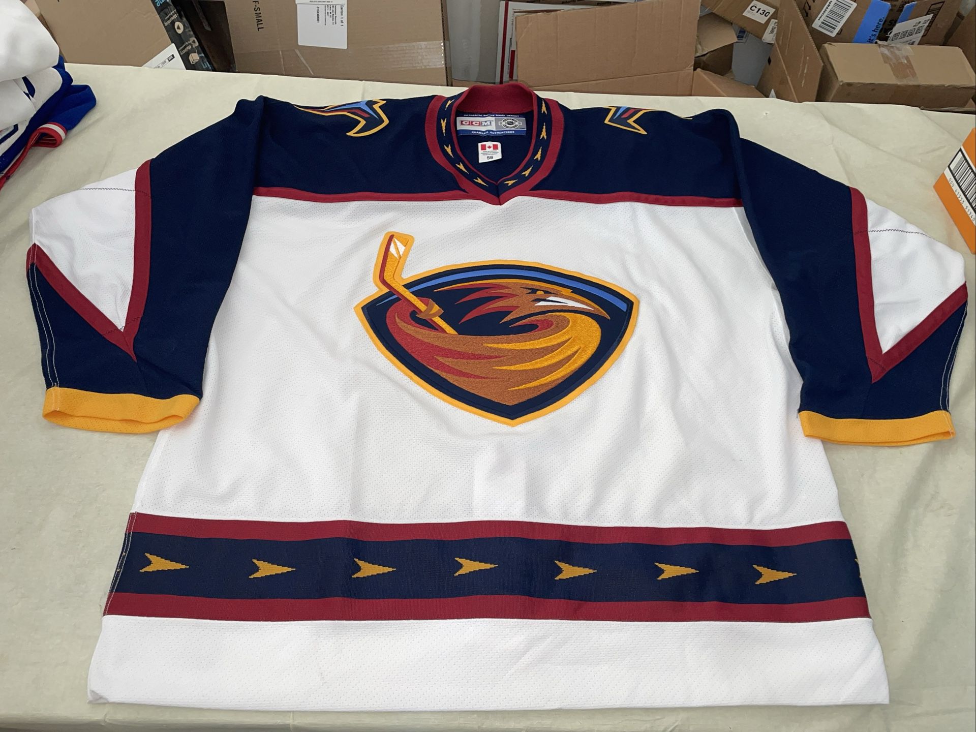 Nwot Authentic Atlanta Thrashers Ccm NHL Jersey White Mens 56 Clean Defunct Mic