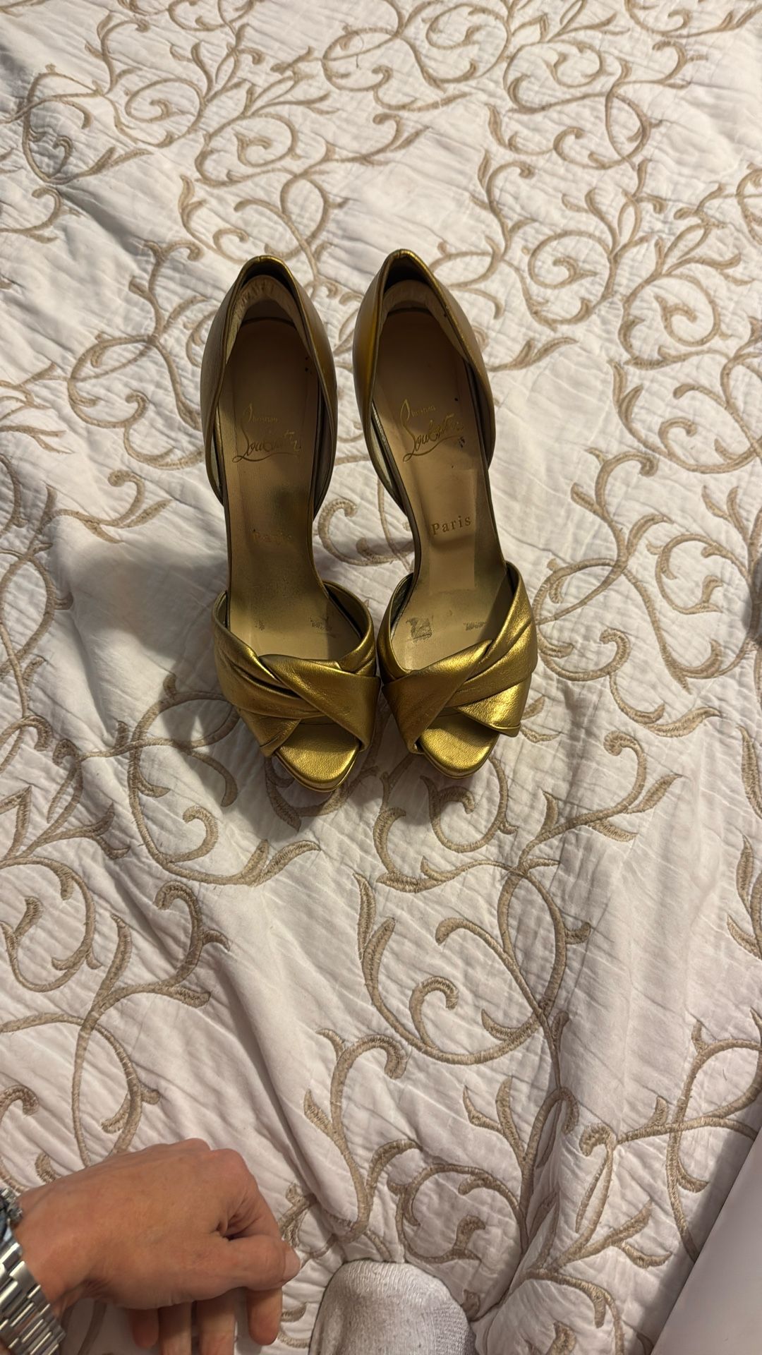 Christian Louboutin Gold Heels