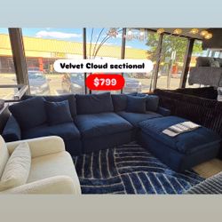 Beautiful Velvet Cloud Sectional