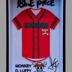 Anime Pirate Onepiece Straw Hat Inspired Jersey Display 3D Printed Wall/Desktop Decor (8.5” x 5.5”)