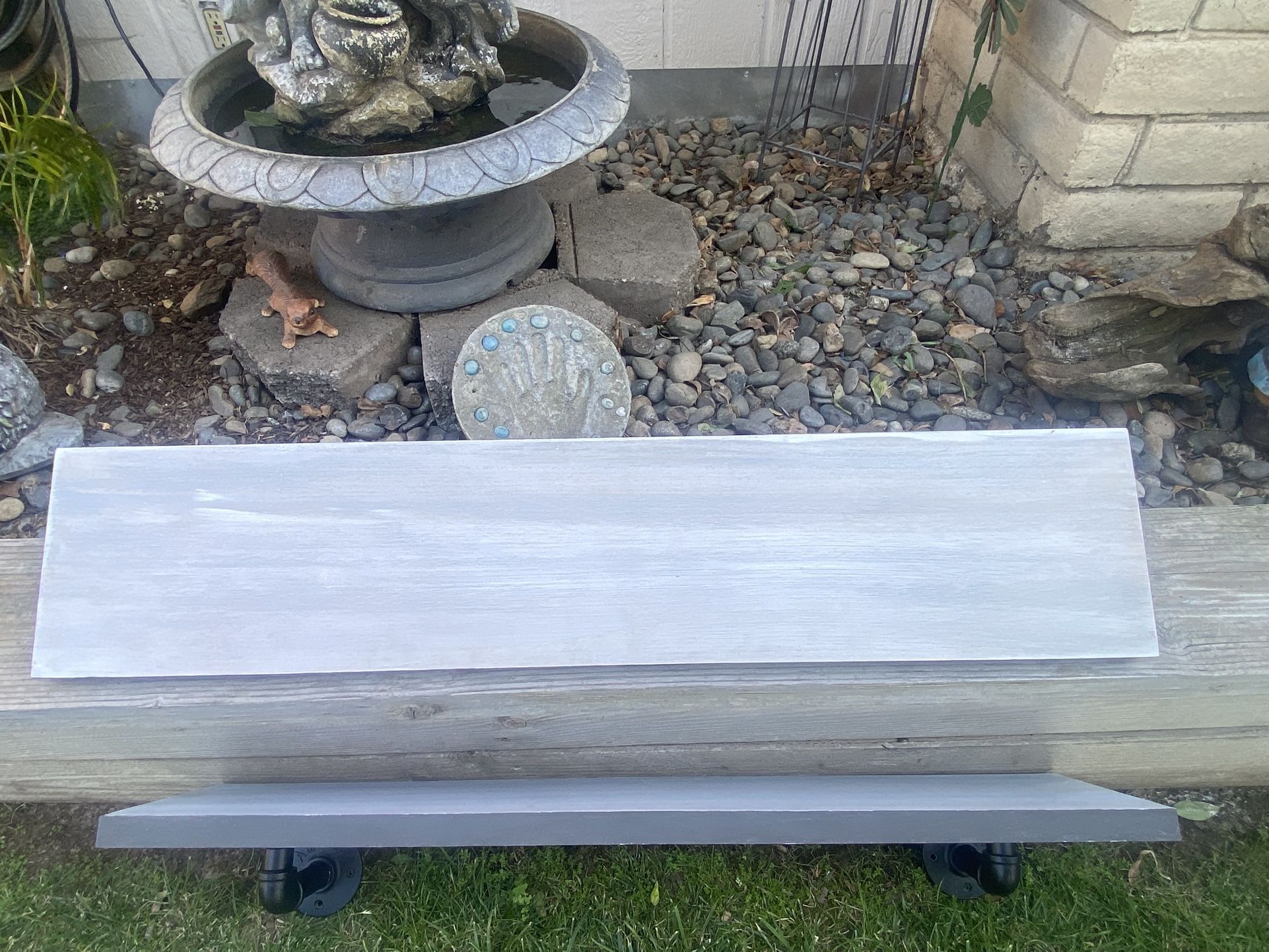 Grayish shelves