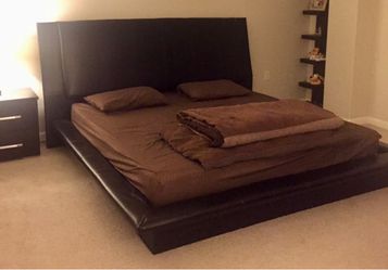 King leather bed frame