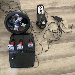 Logitech G27 Racing Wheel + Accessories 