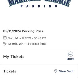 Mariners VIP Parking Pass Saturday Game 5/11/24