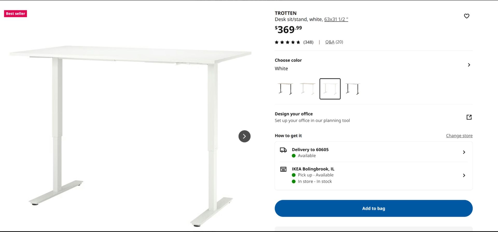 IKEA Trotten Standing Desk 160