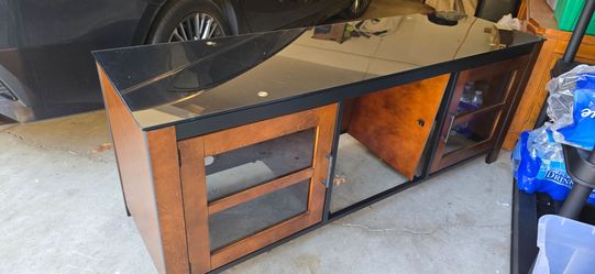 Insignia™ - TV Stand for Most Flat-Panel TVs Up to 70" - Black/Brown
