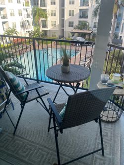 Wicker table and chairs