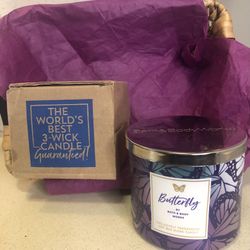💝 Bath And Body Works BUTTERFLY “The World’s Best 3 Wick Scented Candle”