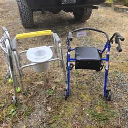 2 walkers & a commode (unused)