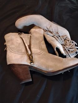 Taupe Sam Edelman Fringe Boots