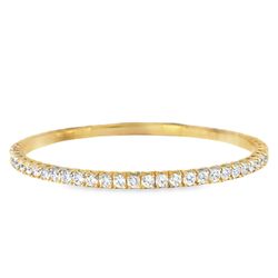 14k Yellow Gold Diamond Tennis Bracelet with Round Cut Diamonds 2.40 ctw