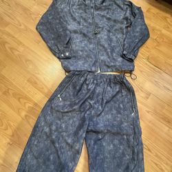 Gray Louis Vuitton Windbreaker Set