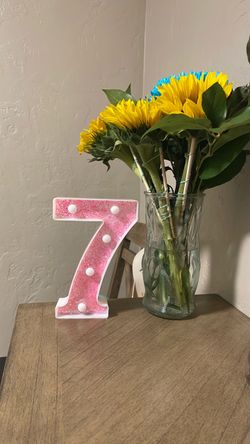 Pink Marquee Number 7 Light