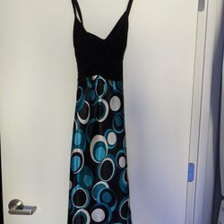 Teal and Black Party Dress
