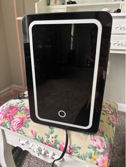 Black LED mini fridge