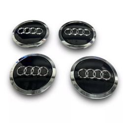 Audi 69mm Black Chrome Wheel Rim Center Hub Caps Set(4pcs)