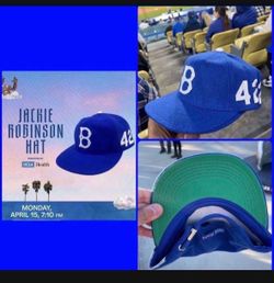 JACKIE ROBINSON HAT CAP LOS ANGEELES DODGERS SGA 4/15/24 NEW