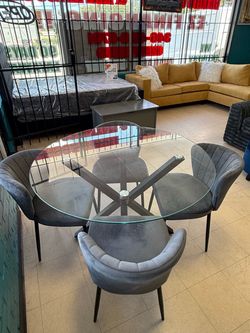5pc dinette table glass