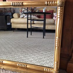 Federal Classical Empire Sheraton Overmantle Mirror Gold Giltwood Antique