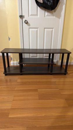 Furinno No Tools 3-Tier TV Stands for TV's up to 50" Entertainment Media Center Columbia Walnut/Black