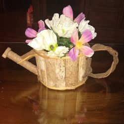 Rustic Wood Watering Can